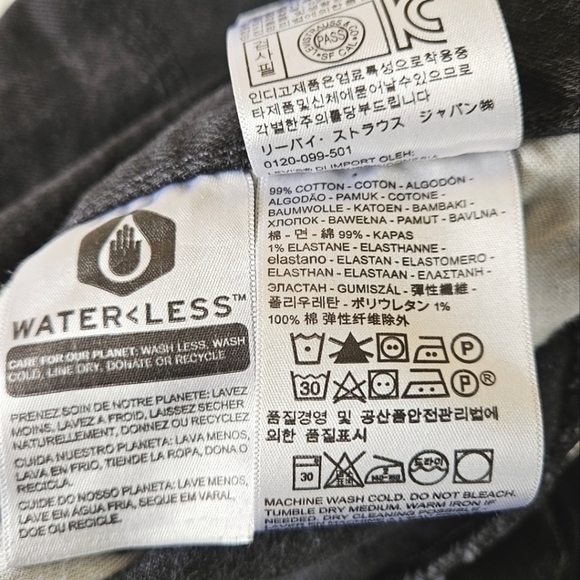 Levi's 501 Original Fit Jean in All Nighter Black Men's Size 40 x 30 - Picture 13 of 13